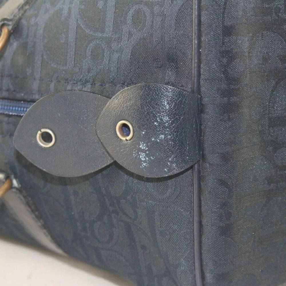 Dior Navy Embossed Nubuck Boston Bag 1D713K